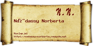 Nádassy Norberta névjegykártya